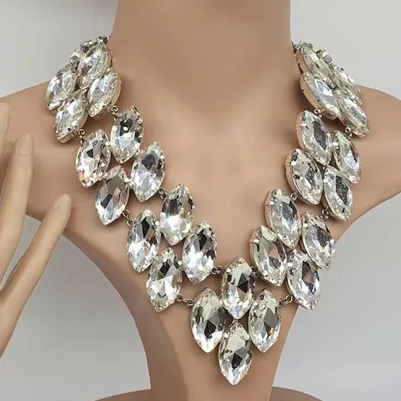 Collar Statement Cristales Rojos