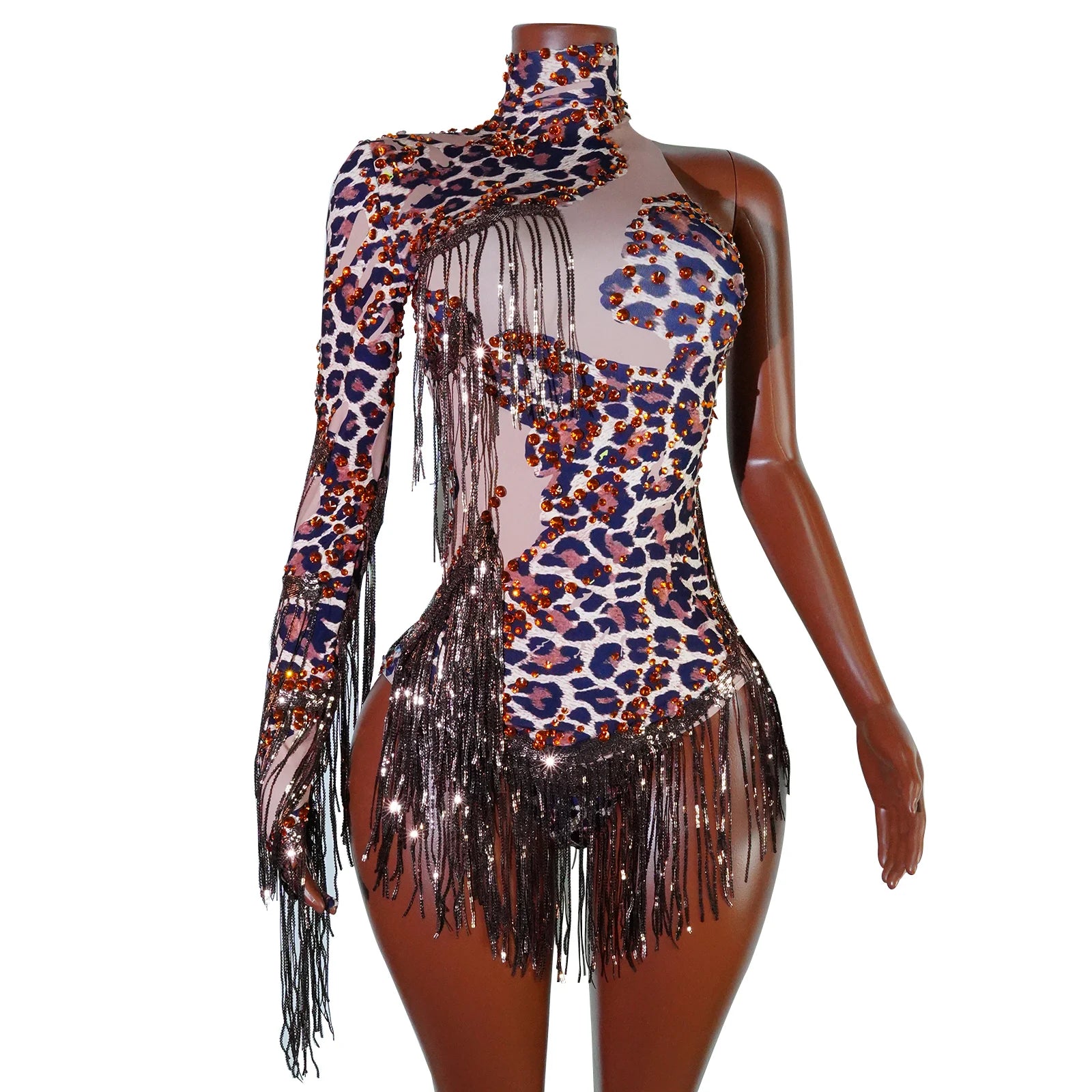 Bodysuit Leopardo Lentejuelas Flecos