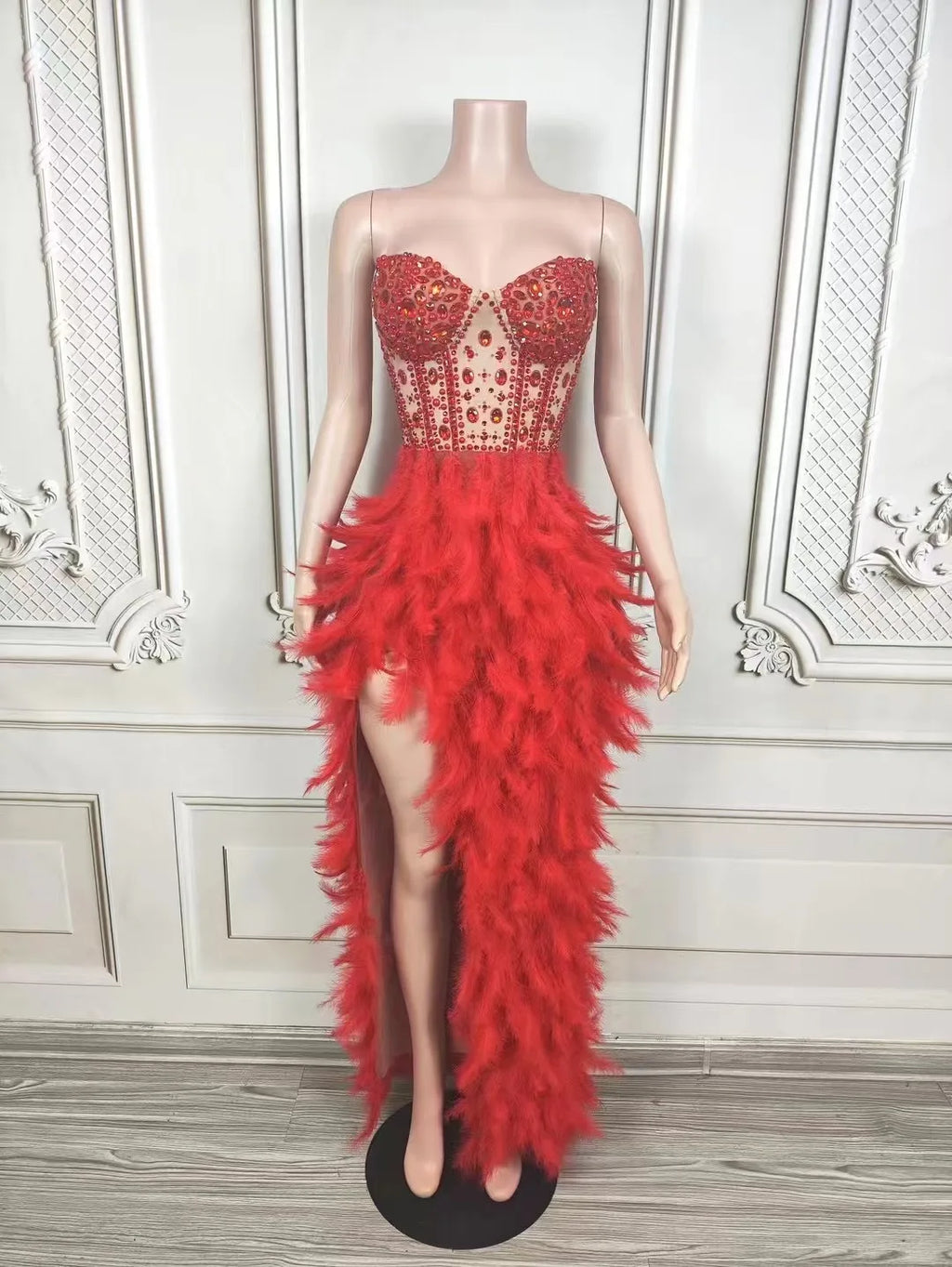 Vestido Danza Plumas