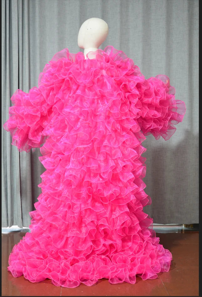 Chaqueta Organza Capas Dramática