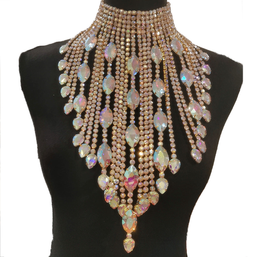 Collar Cadena Flecos Cristales AB