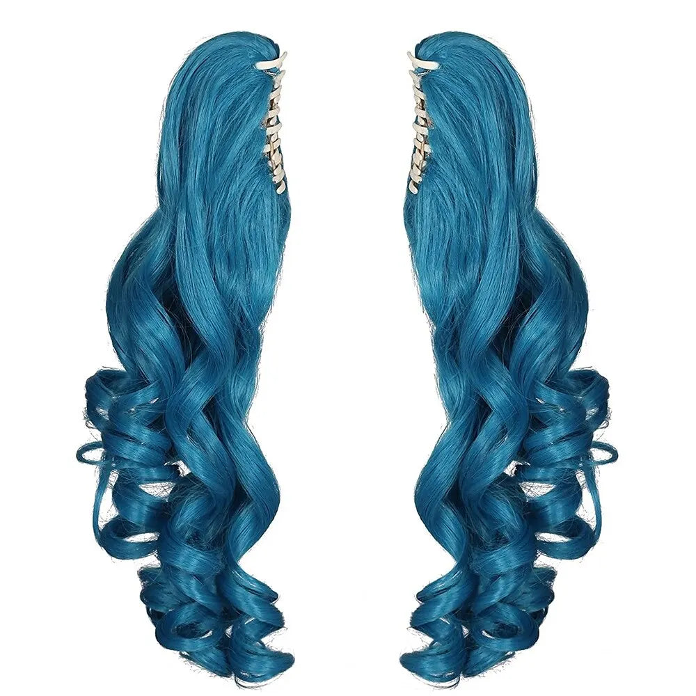 Peluca Rizos Largos Dos Coletas