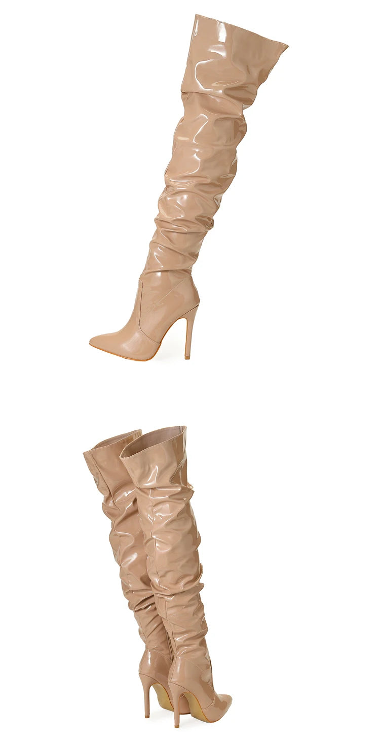 Botas Rojas Tacón Alto Charol