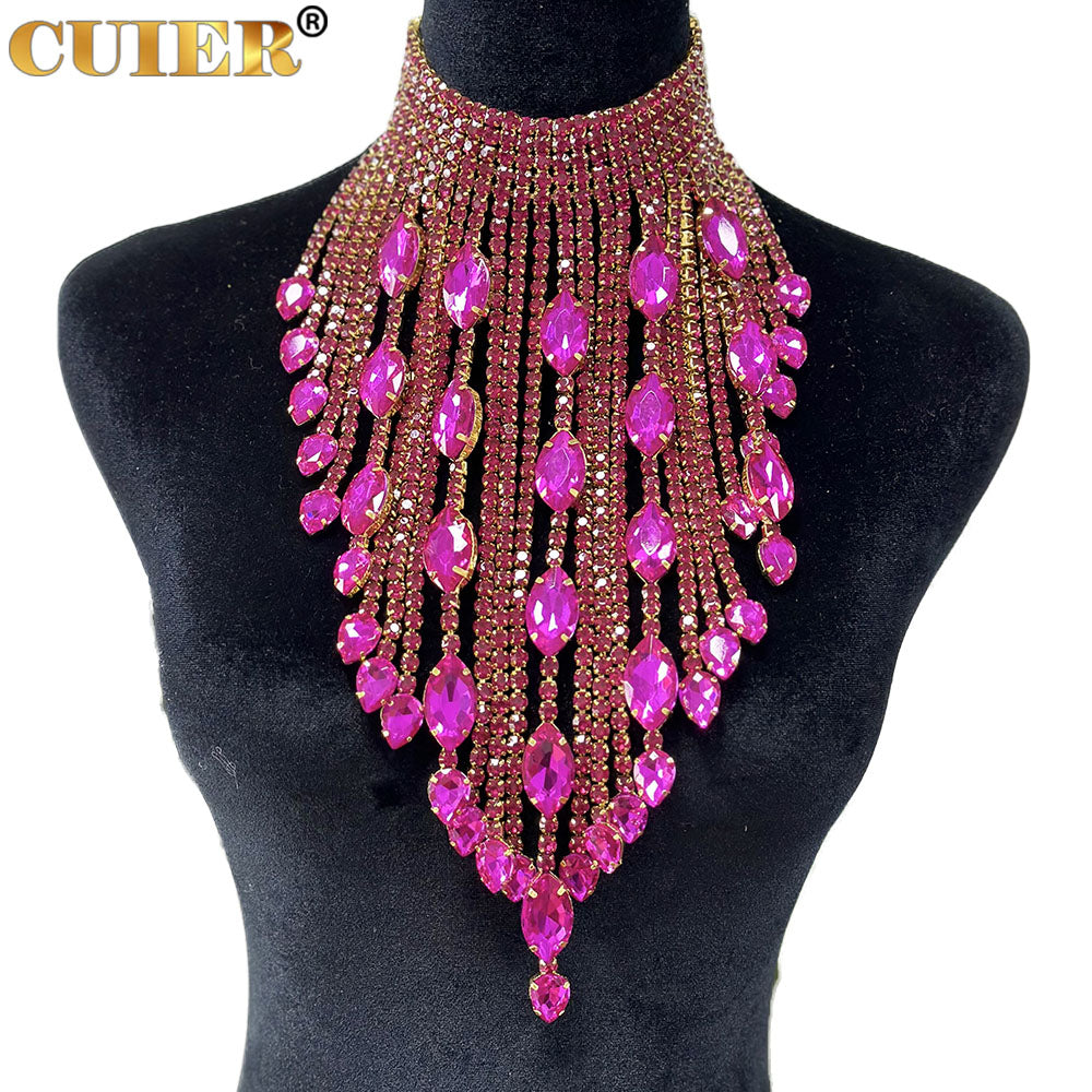 Collar Cadena Flecos Cristales AB
