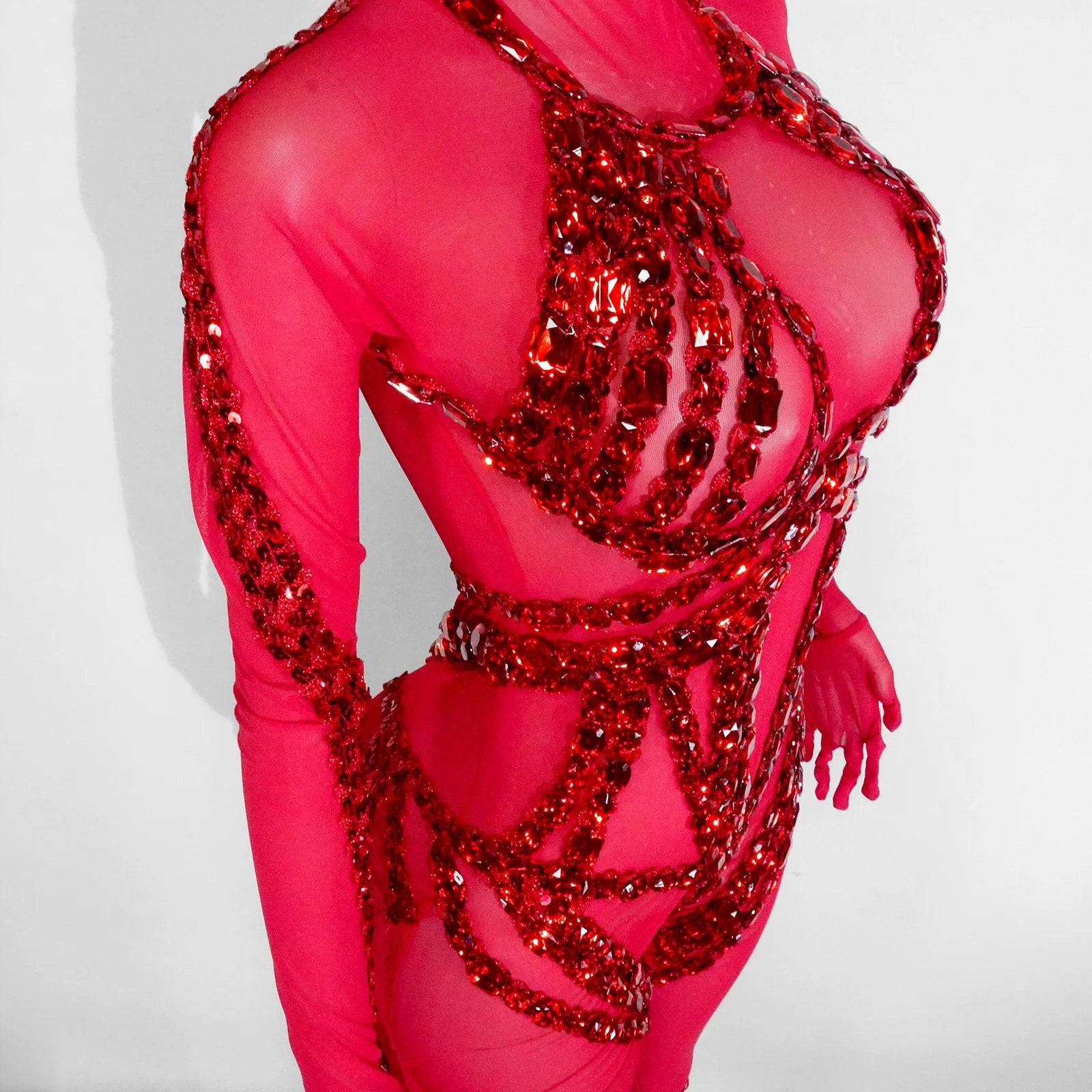 Jumpsuit Malla Cristales Negro