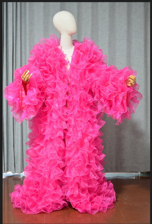 Chaqueta Organza Capas Dramática