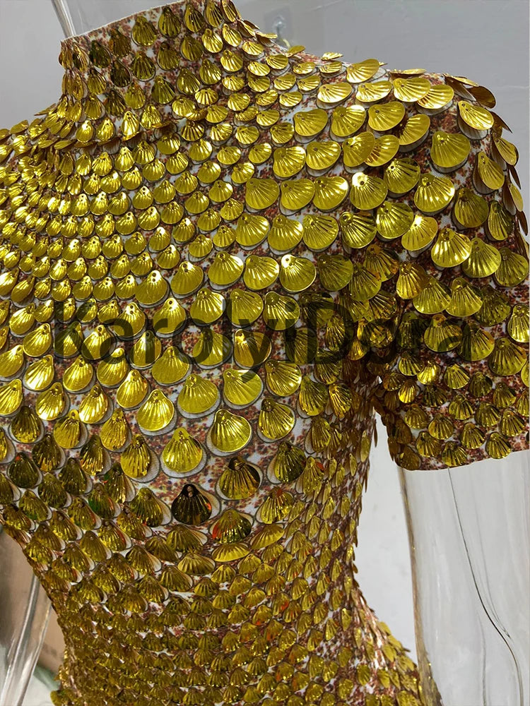 Mini Dress Lentejuelas Azul Lago