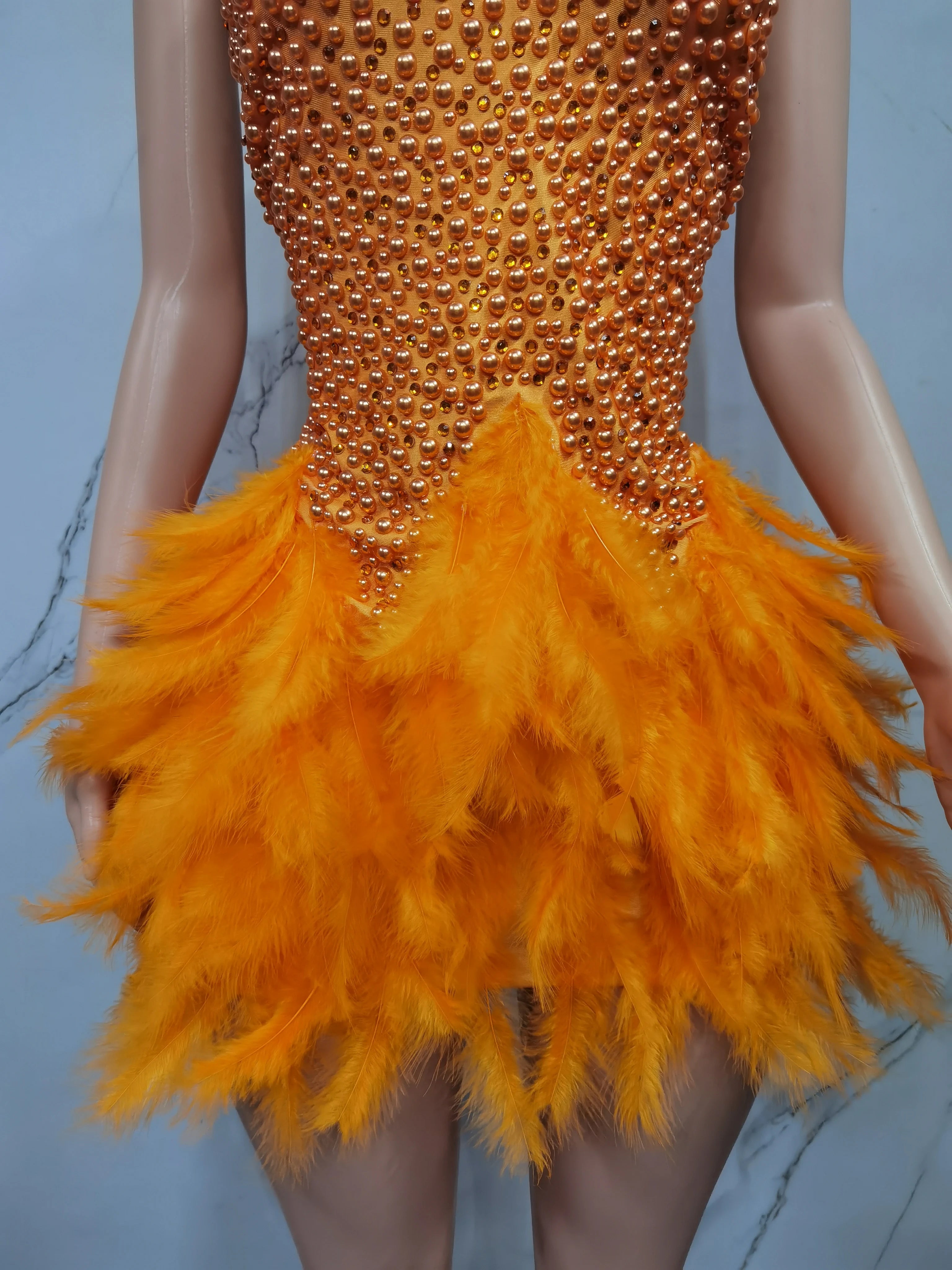 Vestido Danza Plumas