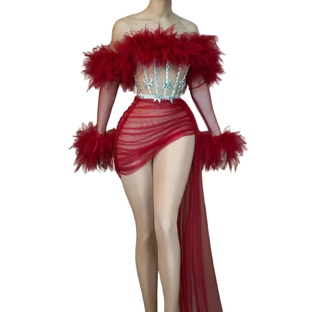 Set Rojo Lentejuelas Showgirl