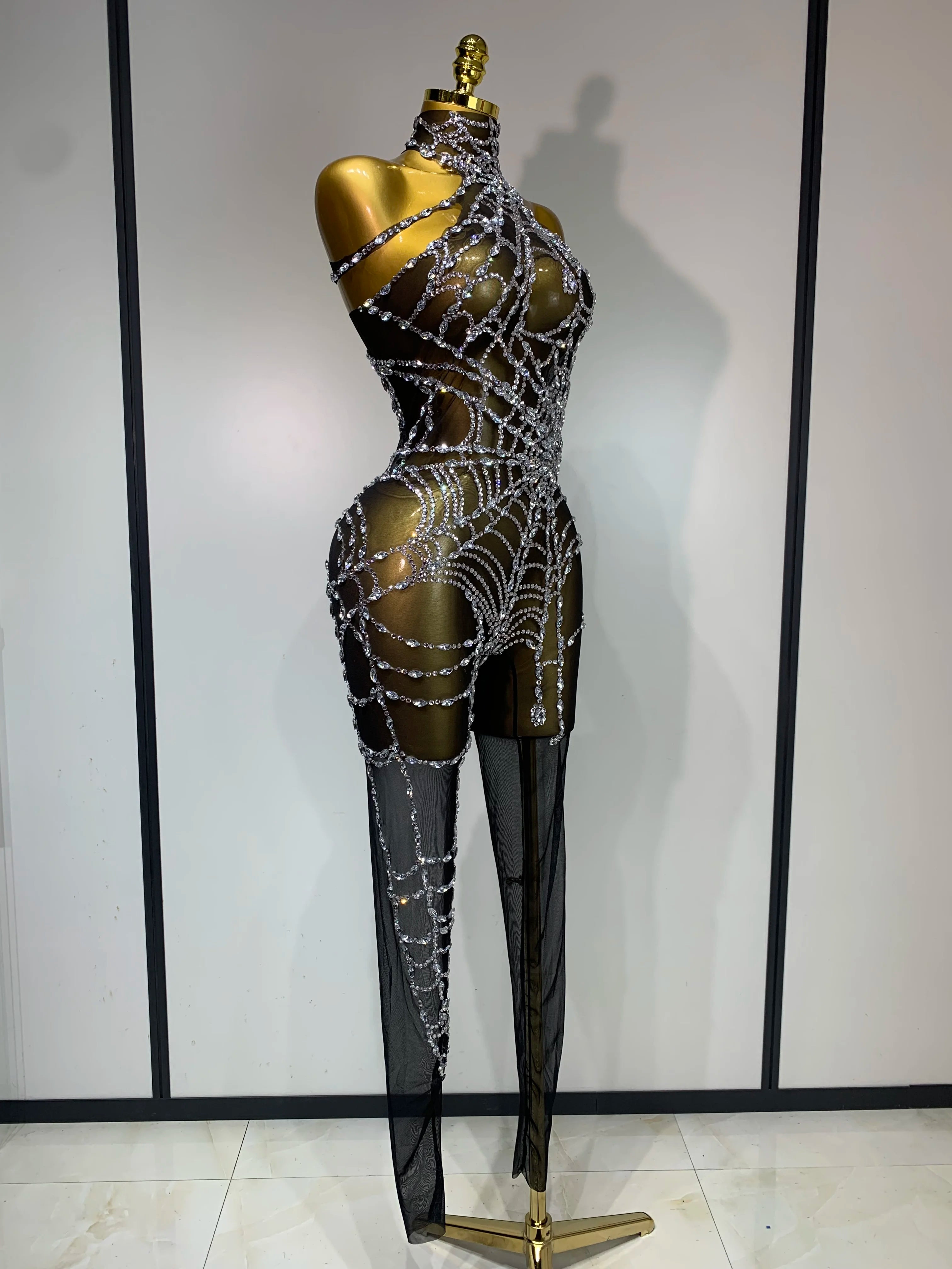 Jumpsuit Malla Diamantes Brillante