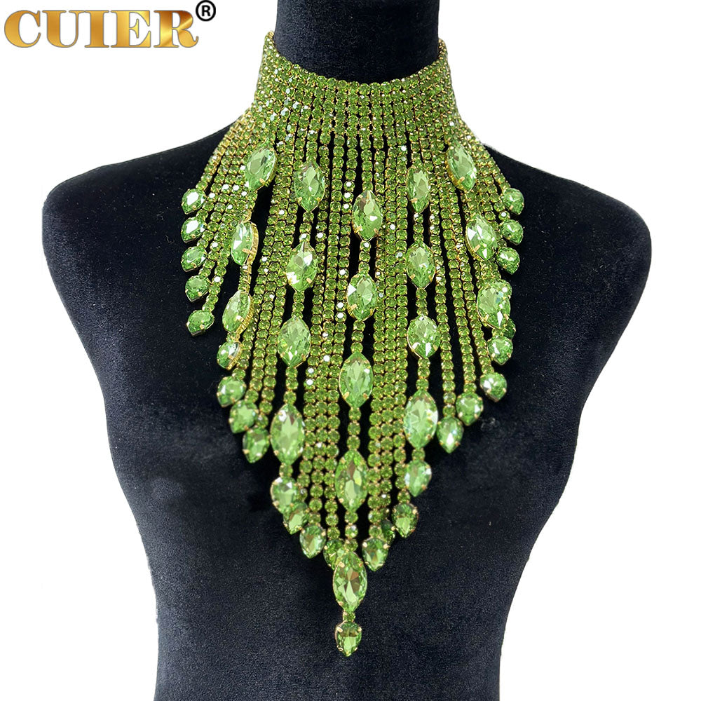 Collar Cadena Flecos Cristales AB
