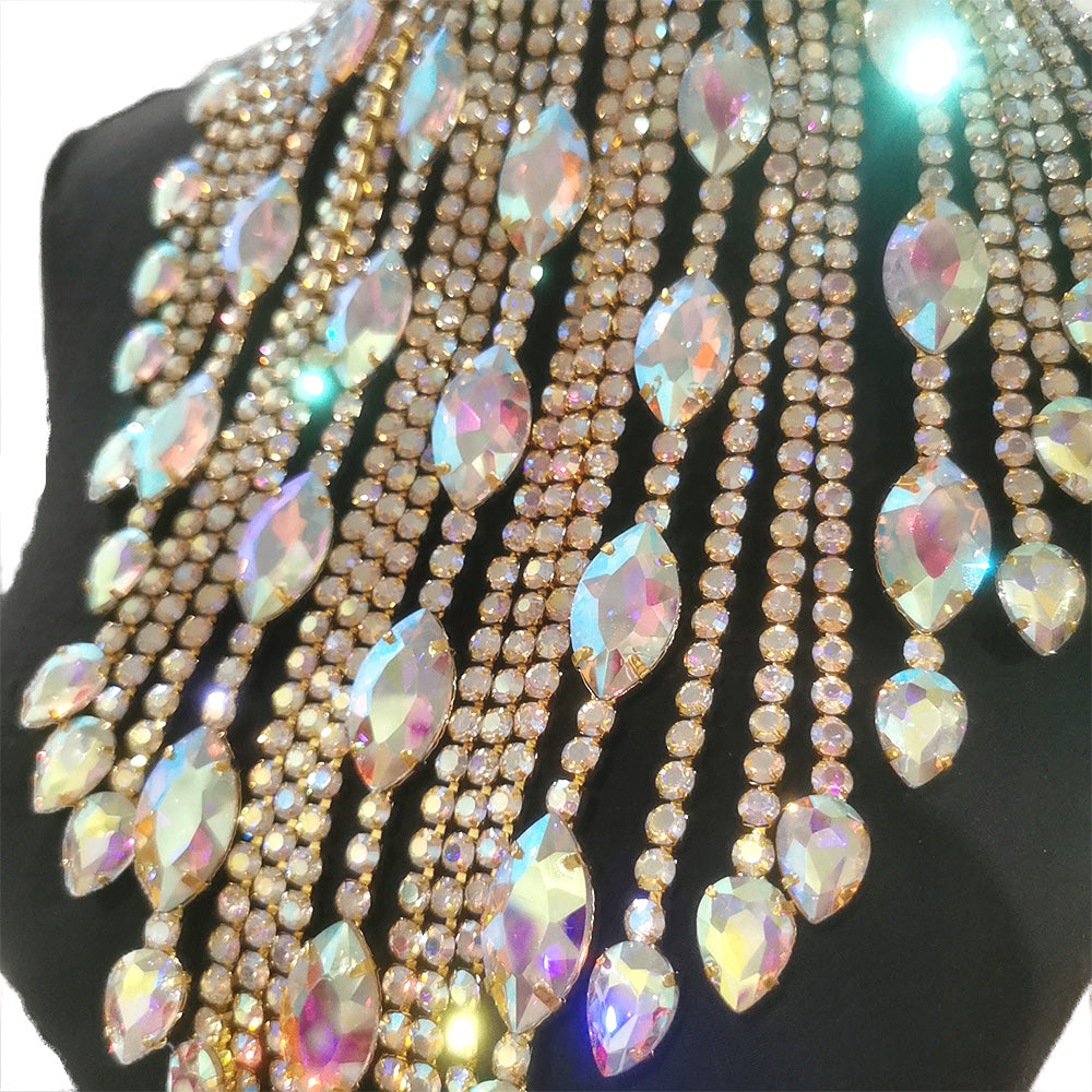 Collar Cadena Flecos Cristales AB