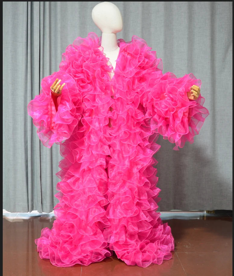 Chaqueta Organza Capas Dramática