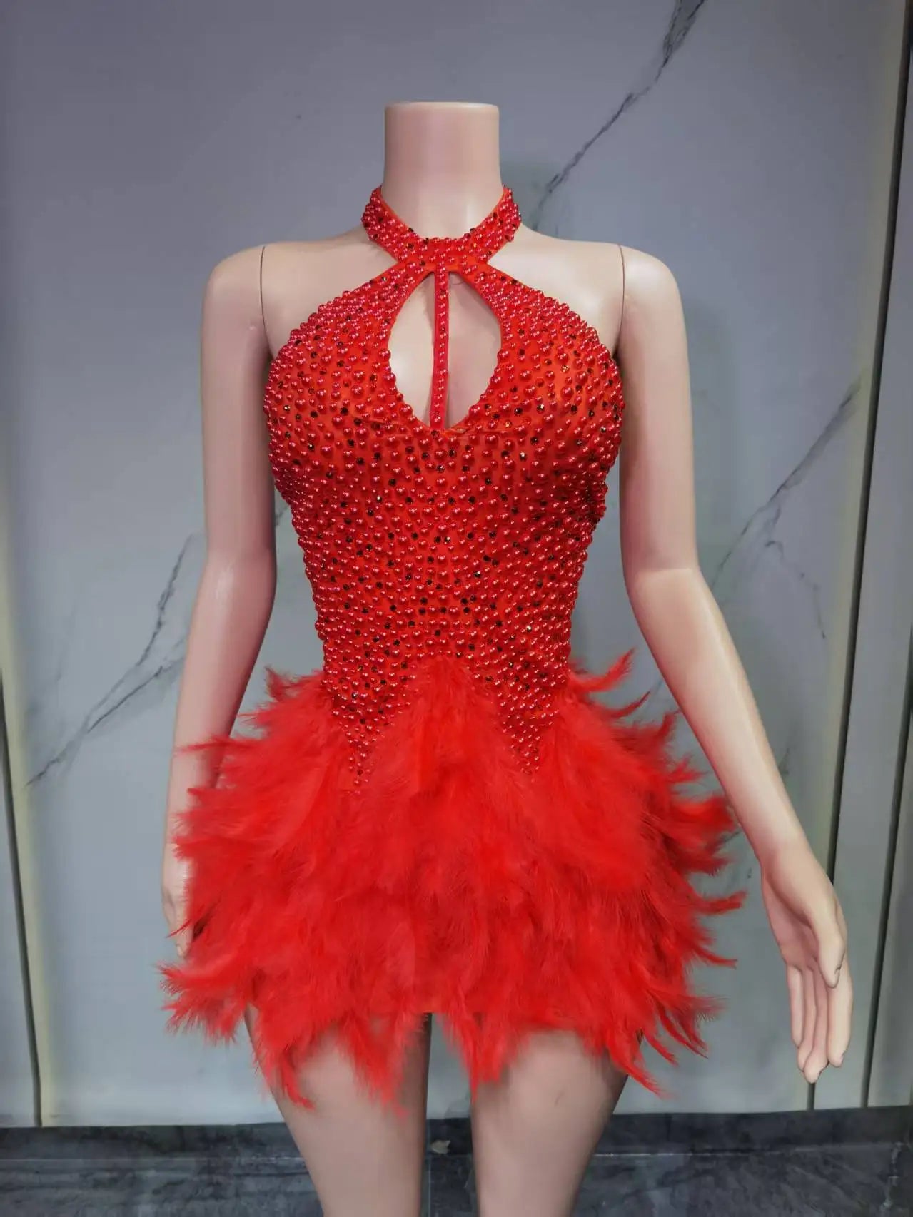 Vestido Danza Plumas