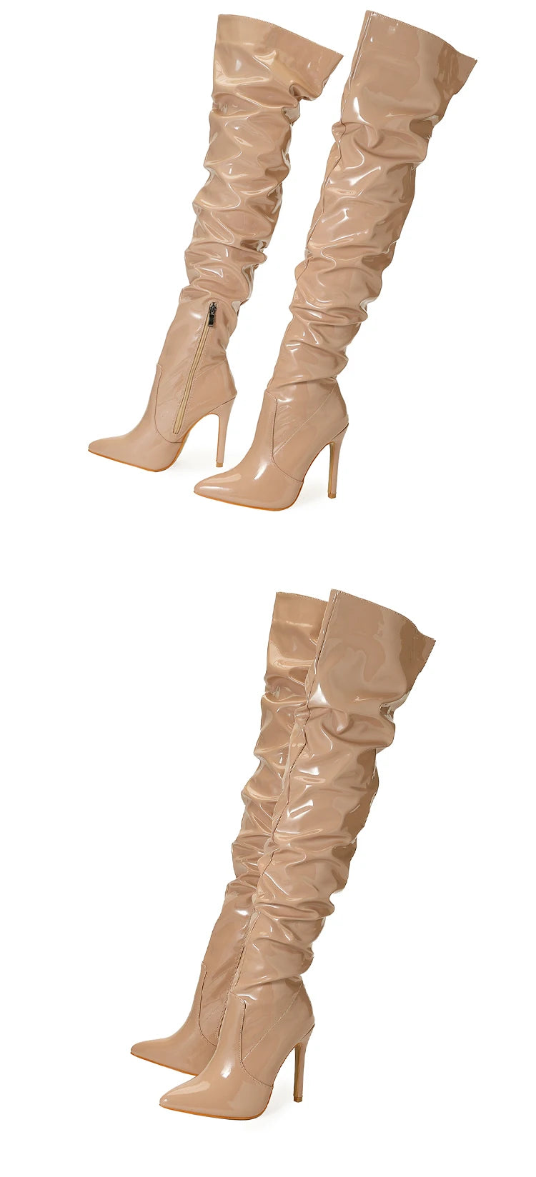 Botas Rojas Tacón Alto Charol