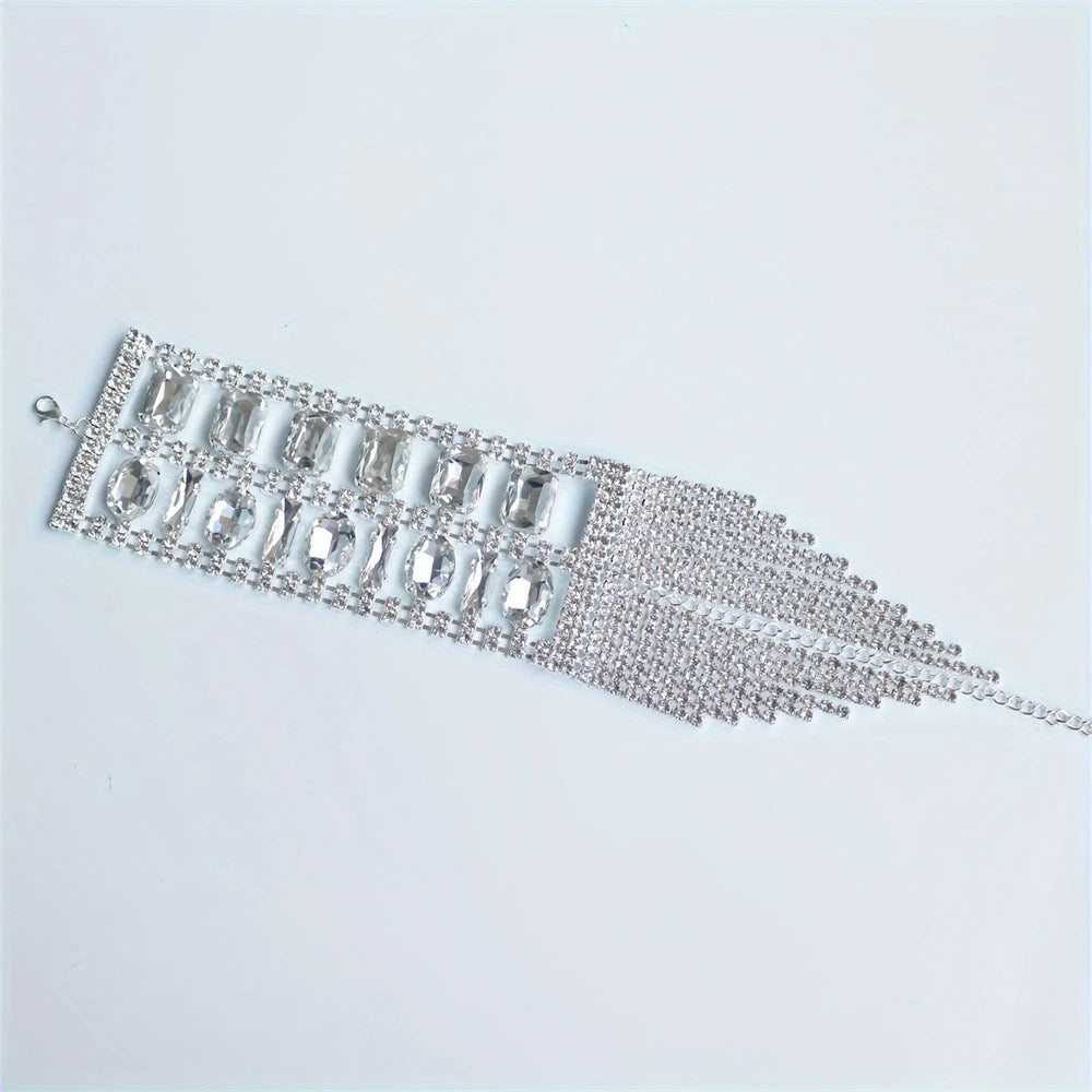 Pulsera Cristales Flecos Brillante