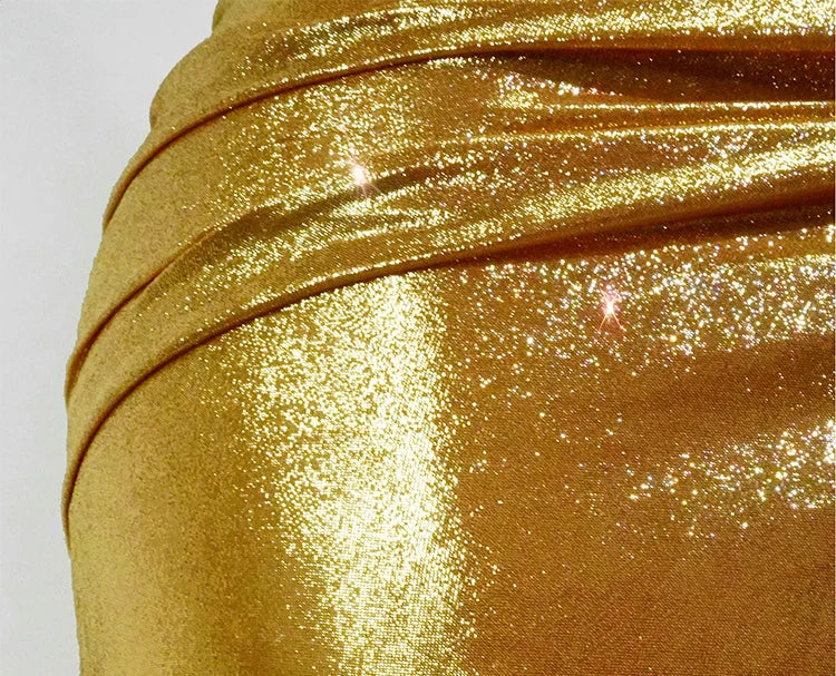 Set Dorado Cristales Top y Falda